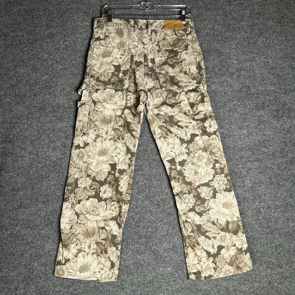 Pacsun Milo Floral Cotton Carpenter Pants Womens Size 29x30 Baggy - Picture 2 of 9